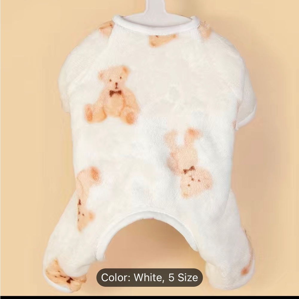 Dog PJs - fleece- never worn- teddy bear print
